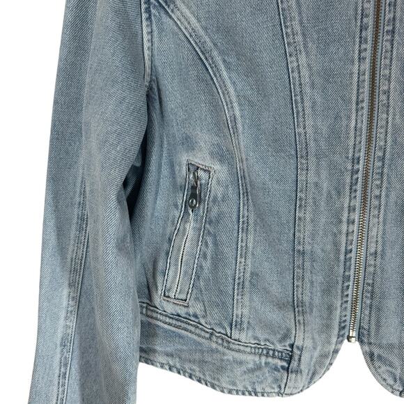 NWT GRLFRND Ash Racer Denim Jacket Angeles CrestLarge Moto - Picture 6 of 13